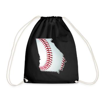 Georgia (USA) | real baseball | Map - Drawstring Bag - black - Front