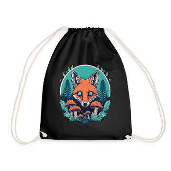 Enchanted Forest Fox Illustration - Mystical Natur - Turnbeutel - Schwarz - Vorne