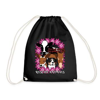 Animal Protection Vegan Animal Rights - Drawstring Bag - black - Front