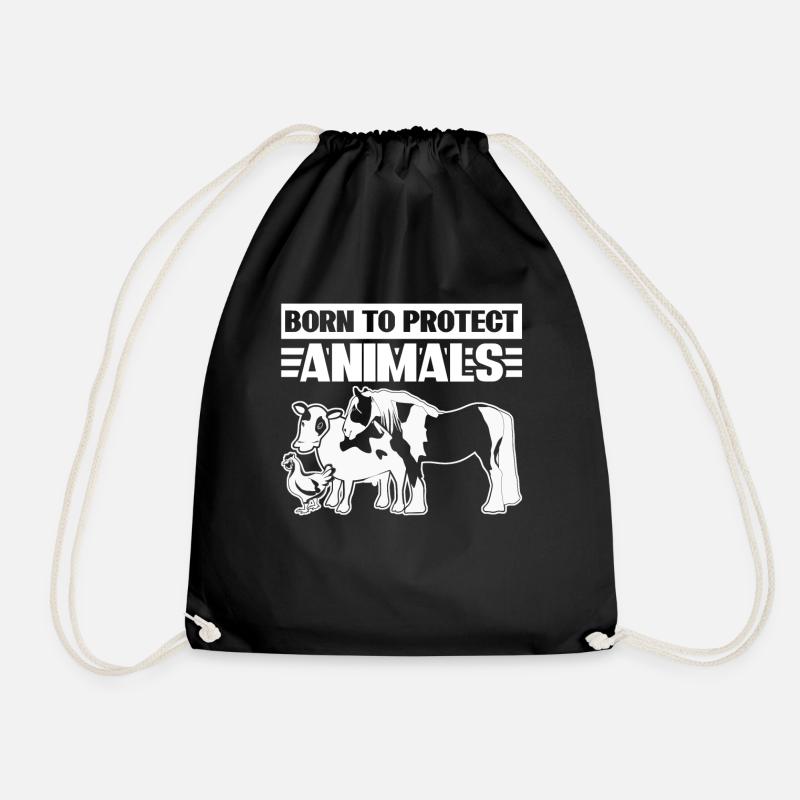 Animal Rights Vegan Save Animals - Turnbeutel - Schwarz