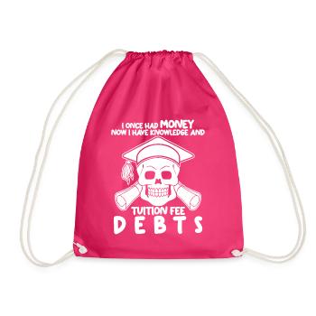 Students Tuition Fee Semester Fee - Drawstring Bag - fuchsia - Front