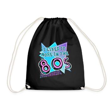 Rétro des années 1980 Années 80 Vintage - Sac de sport léger - noir - Devant