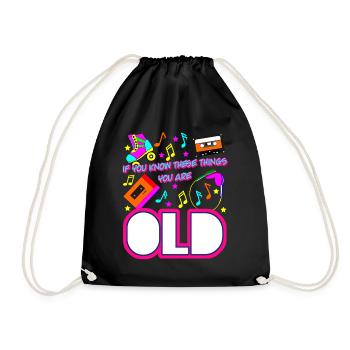 1980 Retro 80s Joke - Drawstring Bag - black - Front