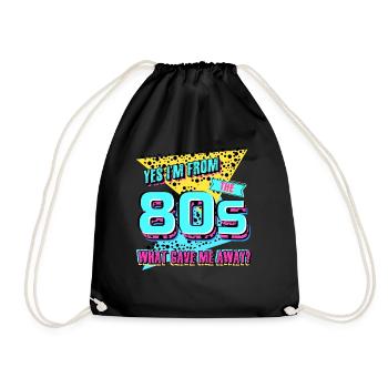 Années 80 Années 1980 Vintage - Sac de sport léger - noir - Devant