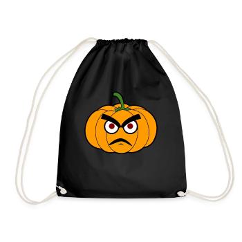 Grumpy Pumpkin Pumpkins - Drawstring Bag - black - Front