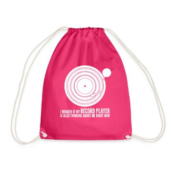 Record Player Vinyl - Turnbeutel - Fuchsia - Vorne