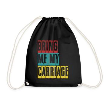 Horse Carriage Coachman Coachmen - Drawstring Bag - black - Front