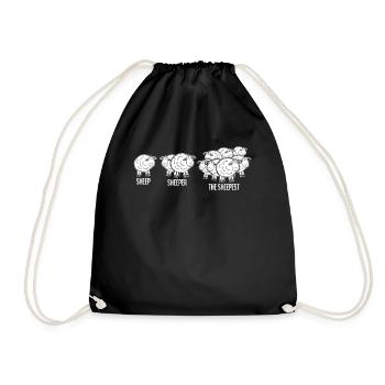 Sheep Shepherd - Drawstring Bag - black - Front