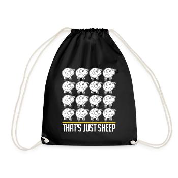 Many Sheep - Drawstring Bag - black - Front