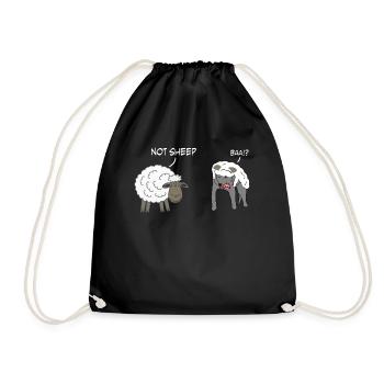Sheep with Dog - Drawstring Bag - black - Front
