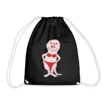 Naked Mole Rat Bikini - Drawstring Bag - black - Front