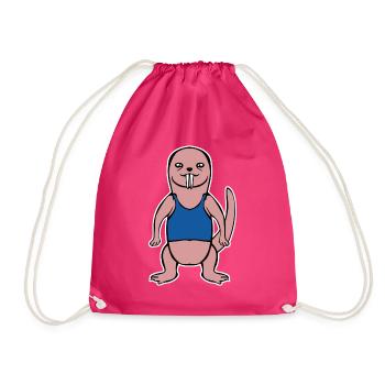 Rat taupe nu avec une chemise - Sac de sport léger - fuchsia - Devant