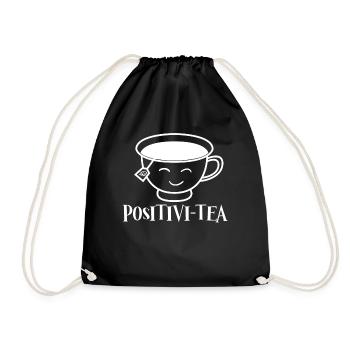 Tea Positive Bag Tea Cup Tea Mug Teapot - Drawstring Bag - black - Front