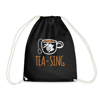 Tea Bag Tea Cup Tea Mug Teapot Teasing - Drawstring Bag - black - Front