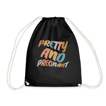 Grossesse Rétro Bébé Mère Enceinte - Sac de sport léger - noir - Devant