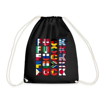 Misanthrope Curse Words Grumpy - Drawstring Bag - black - Front