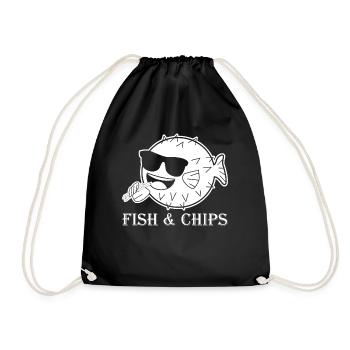 Puffer Fish and Chips avec frites - Sac de sport léger - noir - Devant