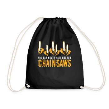 Chain Saw Chainsaws Chainsaw Fire Wood - Drawstring Bag - black - Front