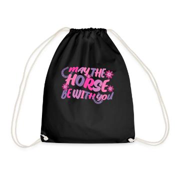 Horse Horses Riding Haflinger Stallion - Drawstring Bag - black - Front