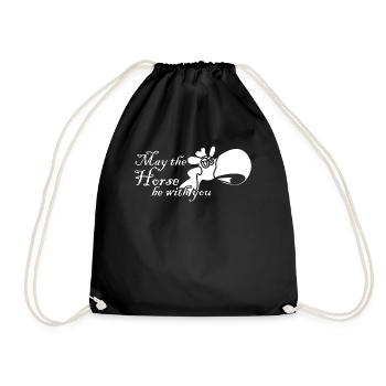 Riding Haflinger Stallion Horse Horses - Drawstring Bag - black - Front