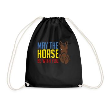 Horse Horses Riding Haflinger - Drawstring Bag - black - Front