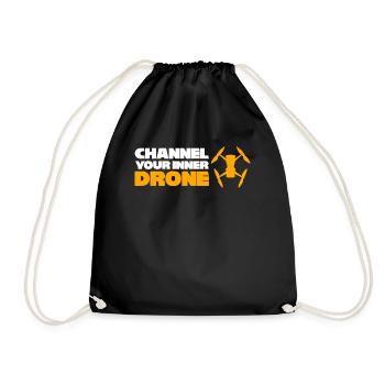 FPV Drone Drones Quadcopter Pilot - Drawstring Bag - black - Front