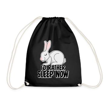 Lapin Fatigué Dormir Lapin Sieste Sommeil - Sac de sport léger - noir - Devant