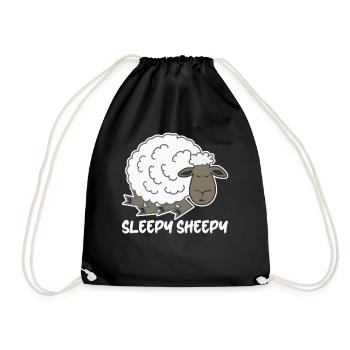 Dormir Mouton Fatigué Sieste Sommeil - Sac de sport léger - noir - Devant