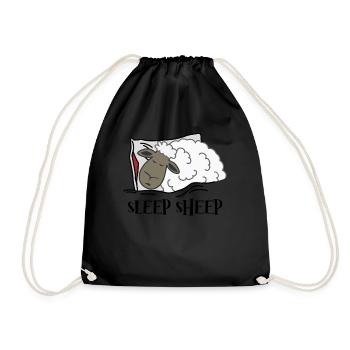 Tired Sleeping Sheep Nap Sleep - Drawstring Bag - black - Front