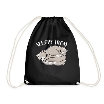 Cats Tired Sleeping Cat Nap Sleep - Drawstring Bag - black - Front