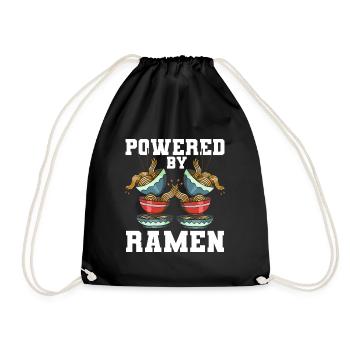 Powered By Ramen Anime Japanese Soup Cup Noodle - Turnbeutel - Schwarz - Vorne