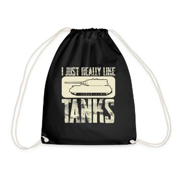 J’aime : Chars, MBT, Tank Driver, Tank Combat - Sac de sport léger - noir - Devant