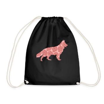 White Shepherd Dog German Shepherd - Drawstring Bag - black - Front