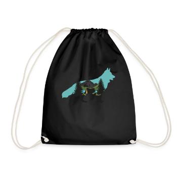 Shepherd Dog Leash German Shepherd - Drawstring Bag - black - Front