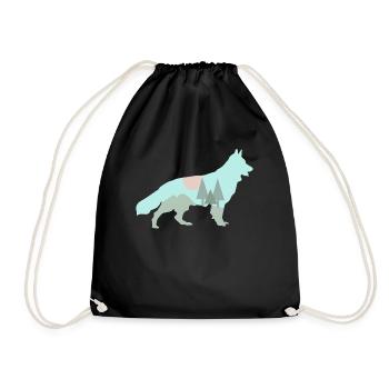 White Shepherd Dog Forest Outdoor - Turnbeutel - Schwarz - Vorne