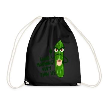 Grumpy Cucumber Cucumbers Pickles - Drawstring Bag - black - Front