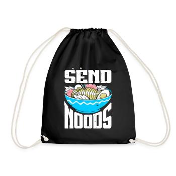 Send Noods Funny Japanese Ramen Noodle - Turnbeutel - Schwarz - Vorne