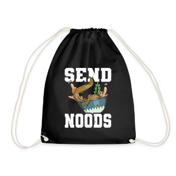 Send Noods Funny Japanese Ramen Noodle - Turnbeutel - Schwarz - Vorne