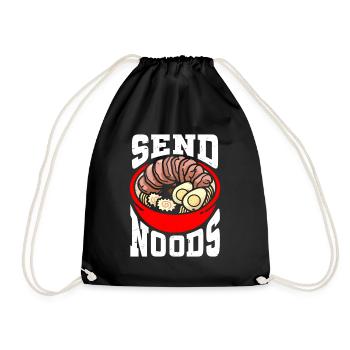Send Noods Funny Japanese Ramen Noodle - Turnbeutel - Schwarz - Vorne