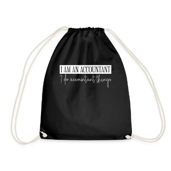 Accountant Joke Accounting Bookkeeping - Drawstring Bag - black - Front