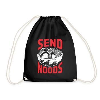 Send Noods Funny Japanese Ramen Noodle - Turnbeutel - Schwarz - Vorne