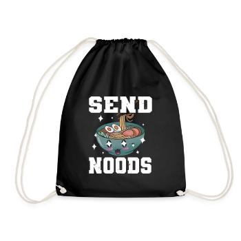 Send Noods Funny Japanese Ramen Noodle - Turnbeutel - Schwarz - Vorne