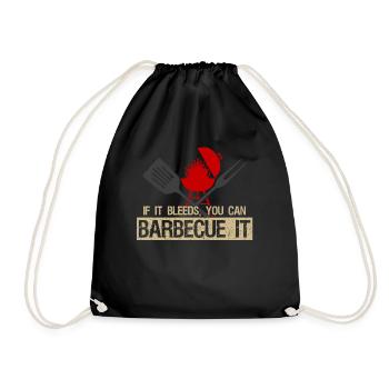 BBQ Barbecue Meat Steak - Turnbeutel - Schwarz - Vorne