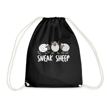 Sheep with Sneakers - Drawstring Bag - black - Front