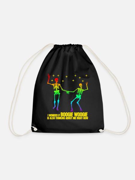Boogie Woogie Skeleton Dance Swing - Turnbeutel - Schwarz