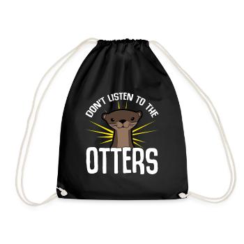 Otters Otter - Drawstring Bag - black - Front