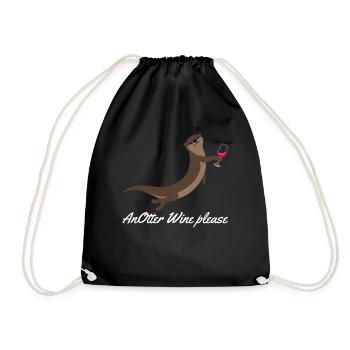 Loutre avec loutres de vin - Sac de sport léger - noir - Devant
