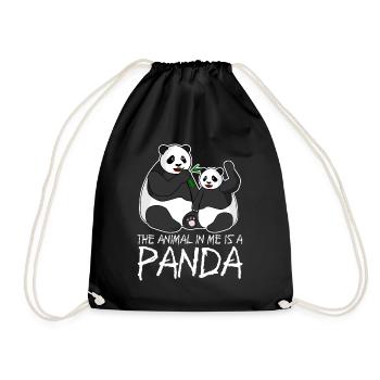 Pandas Giant Panda Panda Bear - Turnbeutel - Schwarz - Vorne