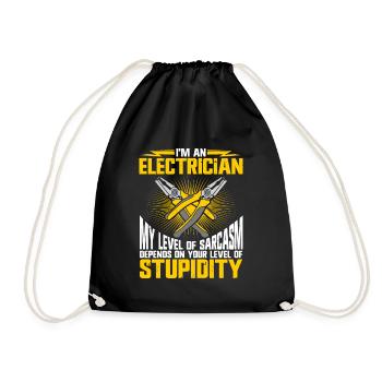 Électricien - Sac de sport léger - noir - Devant