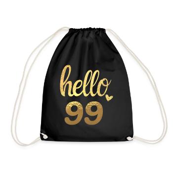 Hello 99 gold - Drawstring Bag - black - Front